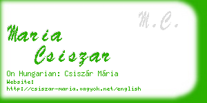 maria csiszar business card