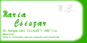 maria csiszar business card